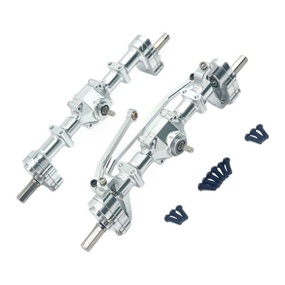 Almencla 1:16 RC Front Rear Axle, Aluminum Alloy Easy to Install Sturdy Spare Parts for C14 Crawler RC Hobby Car Modification Argent