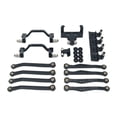thumbnail image 1 of Almencla 1/16 RC Upgrades Kit Front and Rear Shock Metal Chassis Link Rods Steering Servo Mount for Model Truck DIY Modified black, 1 of 7