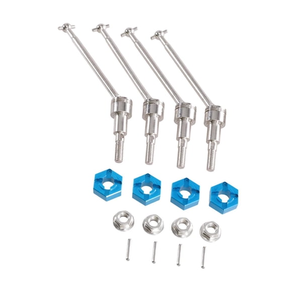 Almencla 1:16 Universal Drive Shaft Coupler Front and Rear CVD Axles Drive Shafts Set blue