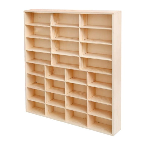 Almencla 1/64 Car Display Rack Shelf Figures Display Cabinet Collectibles Multifunction Miniature Display Case for Home Figurine Shelf 28 grids