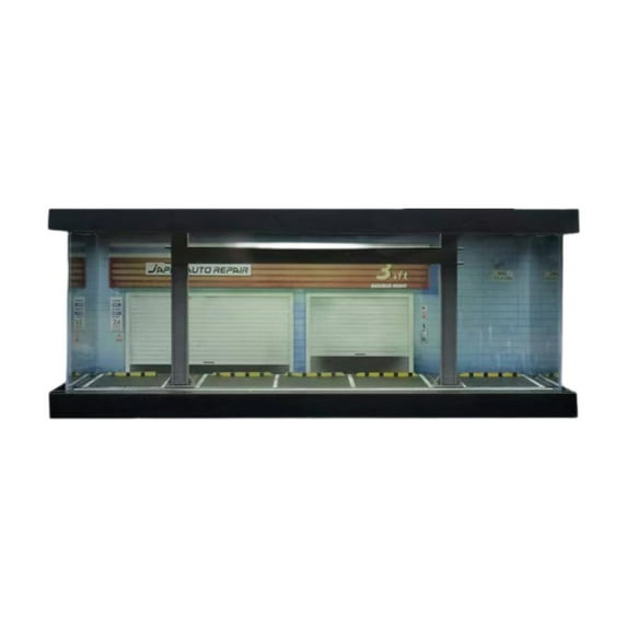 Almencla 1/64 Garage Display Case , Storage Box, Scenery Diorama Parking Lot, Model Car Show Case, for Collectors Sports Car C