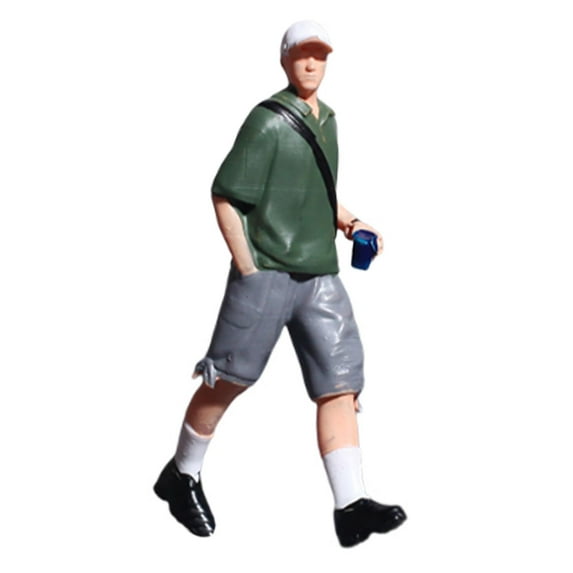Almencla 1/64 Miniature Figure Diorama Ornament Decoration Collectibles Tiny Photography Prop Painted Small Mini People Figurine Model Man Green