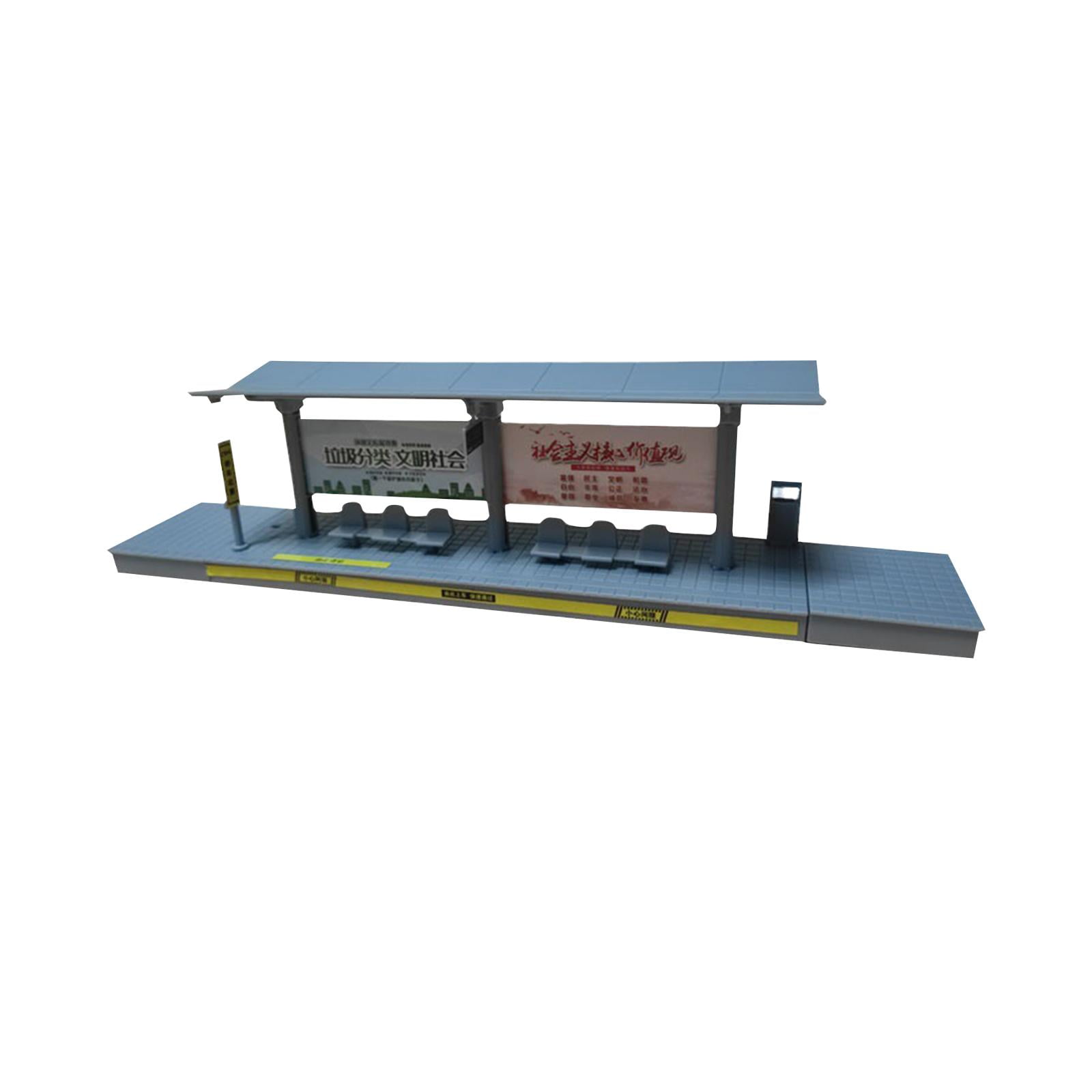 Almencla 1/64 Scale Bus Stop Model DIY Assembly Traffic Platform ...