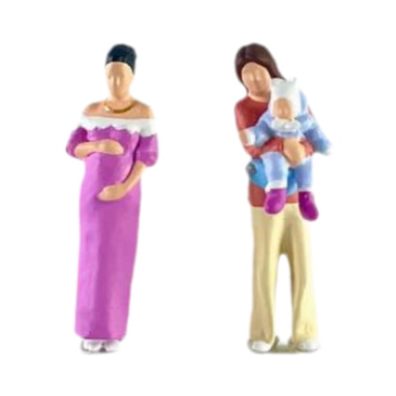 Almencla 1:64 Scale Diorama Figures People Figurines Set Resin Table Decoration Doll House Accessories Realistic Hobby Miniature Scene Two Mom Set