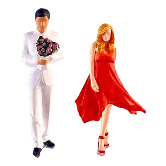 Almencla 1/64 Scale People Figures Miniature Romantic Couple Figures Diorama Character Figure DIY Crafts for s Decor Layout