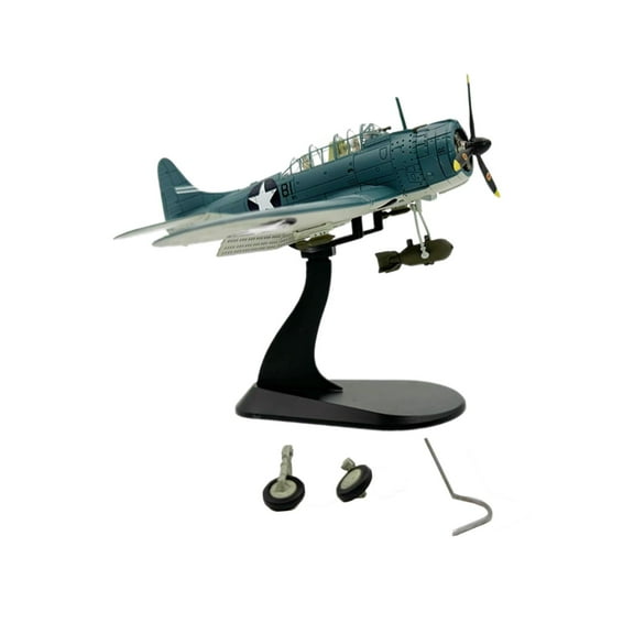 Almencla 1/72 Sbd-3 Dauntless Dive Alloy Fighter Decorations Kids Toys Airplane with Stand for TV Cabinet Home Bookshelf Office