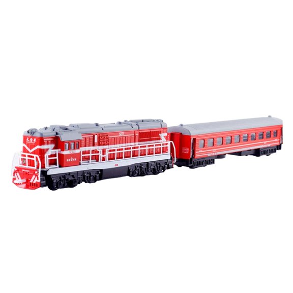 Almencla 1:87 Train Simulation Toy Handheld Educational Toy Ornament with Light Railway Train Train Toy for Children Players Red