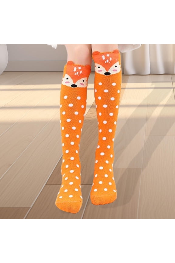 1 Pair Kids Girls Knee High Socks Novelty 3-15 Years Tall Birthday Gift Boot