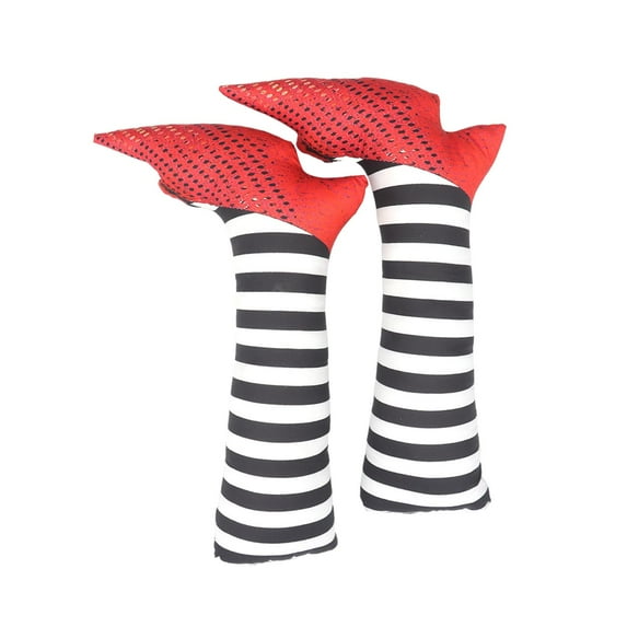 Almencla 1 Pair Wicked Witch Legs Prop Ornament Funny Haunted House Decoration Decorations Witch Prop for Halloween Lawns Garden Porch Black White Stripe