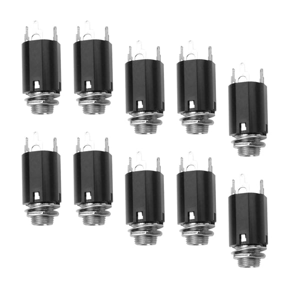 Almencla 10 Pieces Guitar Endpin Jack, Guitar EQ Jack Socket Plug, Clear Sound Quality, Audio Connector for Acoustic Guitars Bass Accs
