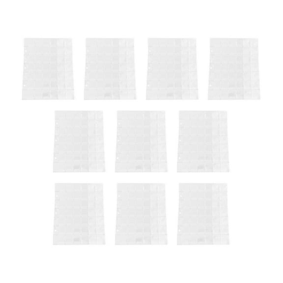 Almencla 10 Sheets 42 3 Hole Pages Transparent Binder Pages, Sleeves, Holders for Stamp