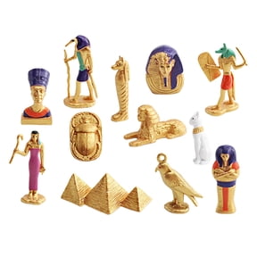 Almencla 12 Pieces Ancient Figurines Pyramid Mummy ian Toys Miniature ian Figurines Ornament for Travel Cars Role Play