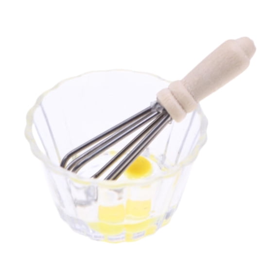 Almencla 2 Pieces 1/12 Scale Egg Beater Set Miniature Food Toys Gift DIY Scene Realistic Pretend Play Toys for Home Bedroom