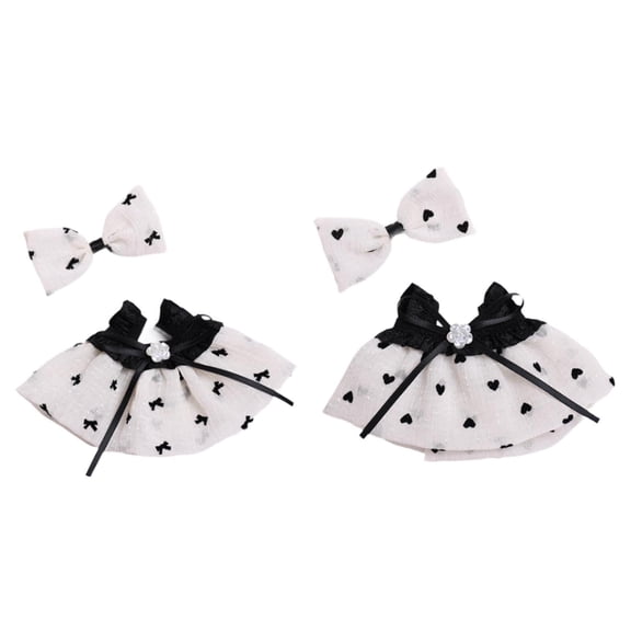 Almencla 2 Pieces Dolls Dress and Bow Hairpin Miniature Clothes Accessory Costume for 15-17cm Dolls Thanksgiving Gifts Birthday Gifts