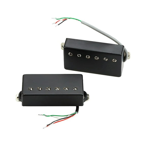 Almencla 2 Pieces Neck Bridge Pickup Double Coil Pickup Accessory LP Styles Universal Dual Rails Humbucker Pickup Guitar Guitar Pickup black GMB227