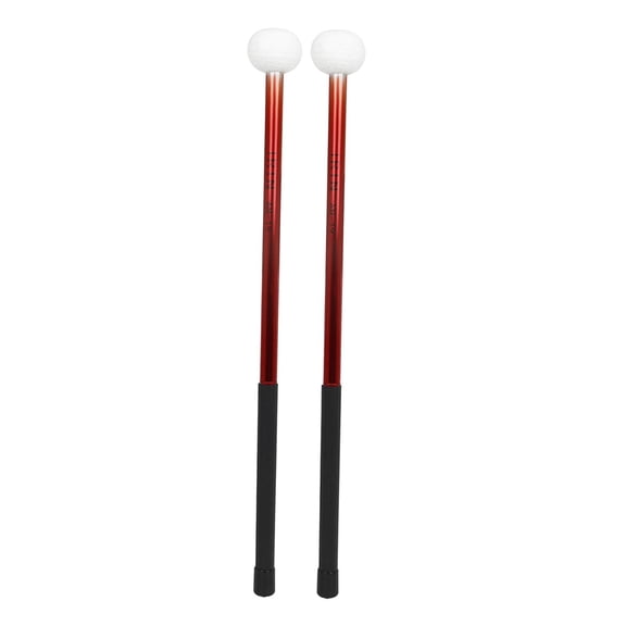 Almencla 2 Pieces Playing Practice Drum Sticks Drum Hammer Practical Drum Mallet with Head for Exercise Snare Drum Hand Drum Drum red