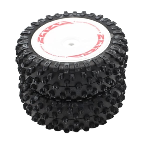 Almencla 2 Pieces Replacement Front Wheel Tyre RC Car Part Durable Spare Parts RC Tire RC Car Front Tires for Wltoys 1:12 RC Model Car