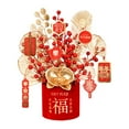 thumbnail image 1 of Almencla 2025 Chinese Lunar New Year Decoration Fake Flower Bucket for Birthday Party A, 1 of 8