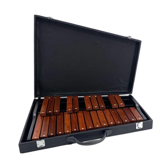 Almencla 25 Note Glockenspiel Montessori Educational Fine Motor Skill Xylophone for Kids Percussion Instrument for Music Lessons Event with case
