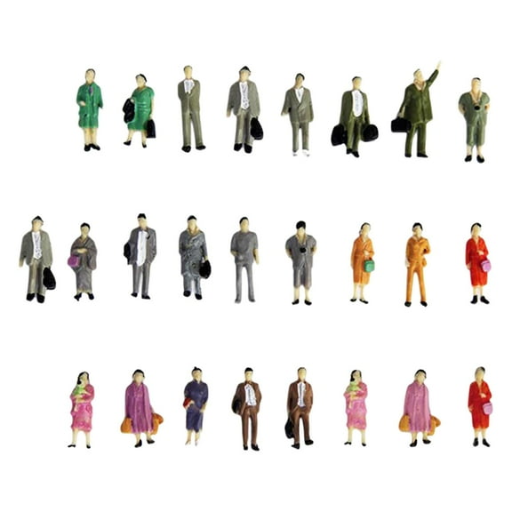 Almencla 25 Pieces HO Scale 1:87 Figures Scenery People Model Miniature Scenes Miniature Train Park Street Passenger Supplies Ornament stand