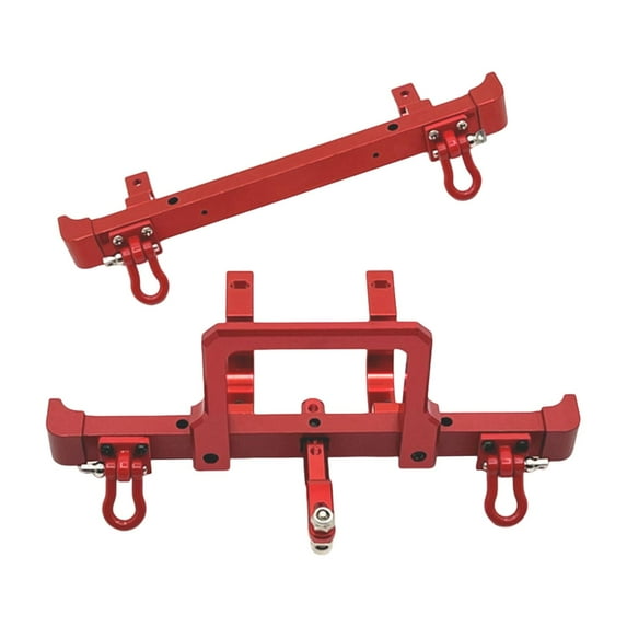 Almencla 2Pcs 1:12 Aluminum Alloy RC Front Rear Replacement Sturdy Easy to Install Accessory for MN82 LC79 RC Crawler DIY Accs red
