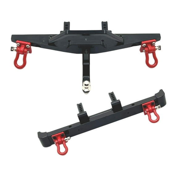 Almencla 2Pcs 1:12 Aluminum RC Front and Rear ,Replacement,Crawler Metal Parts DIY Accessories Upgrade Part for MN128 RC Trucks black