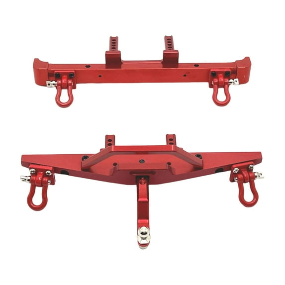Almencla 2Pcs 1:12 Aluminum RC Front and Rear ,Replacement,Crawler Metal Parts DIY Accessories Upgrade Part for MN128 RC Trucks red