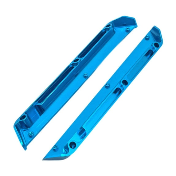 Almencla 2Pcs 1/12 RC Car Chassis Mud Guards Side Trails Bar DIY Modified Professional Aluminum Alloy Upgrade for Wltoys 124018 124007 Blue