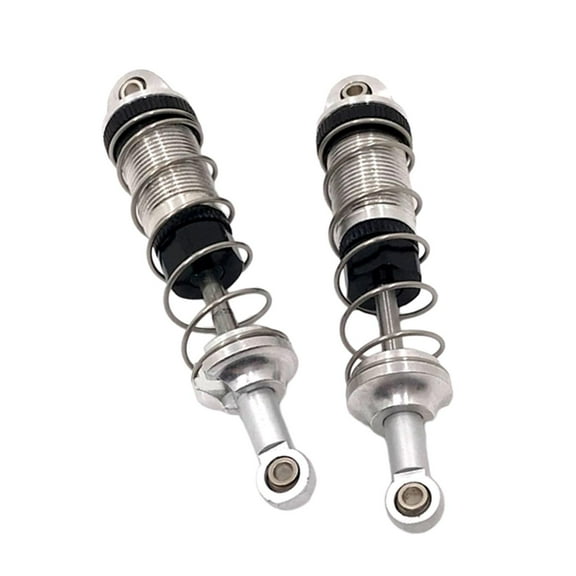 Almencla 2Pcs 1:16 Hydraulic Front and Rear Shock Absorbers Accessories Durable Easy to Install Replacement for 16101 16104 RC Car Argent