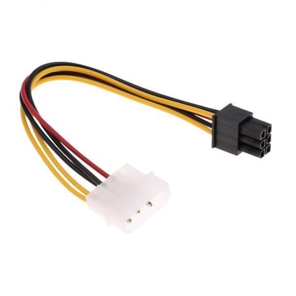Almencla 2x PCI-e 4 Pin to 6 Pin Display Extension Graphics Video Power Cable 2 Pcs