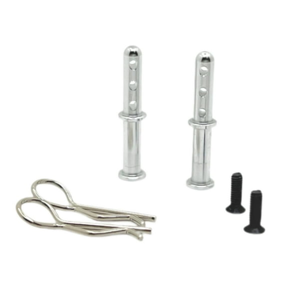 Almencla 2x RC Body Post Aluminum Shell Holder Mounts for 1/12 1/14 Crawler Car Truck argent