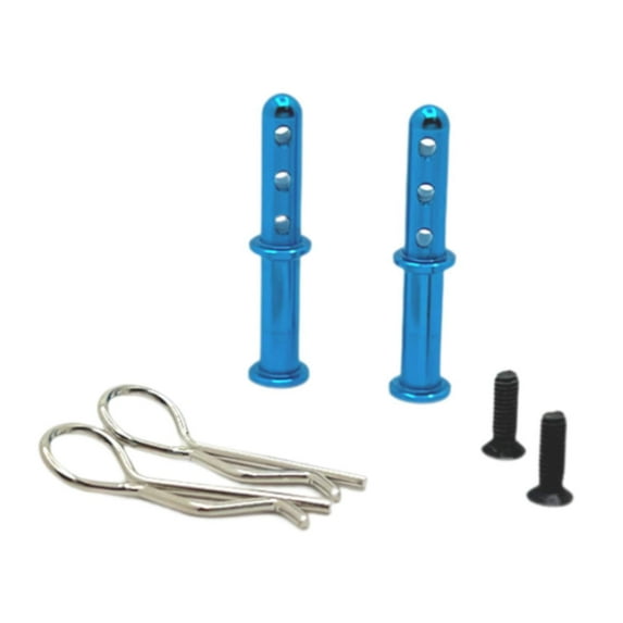 Almencla 2x RC Body Post Aluminum Shell Holder Mounts for 1/12 1/14 Crawler Car Truck blue