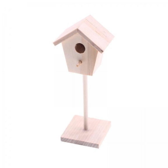 Almencla 2x1/12 Mini Fairy Garden Dollhouse Birdhouse Handmade for Garden Outdoor Patio