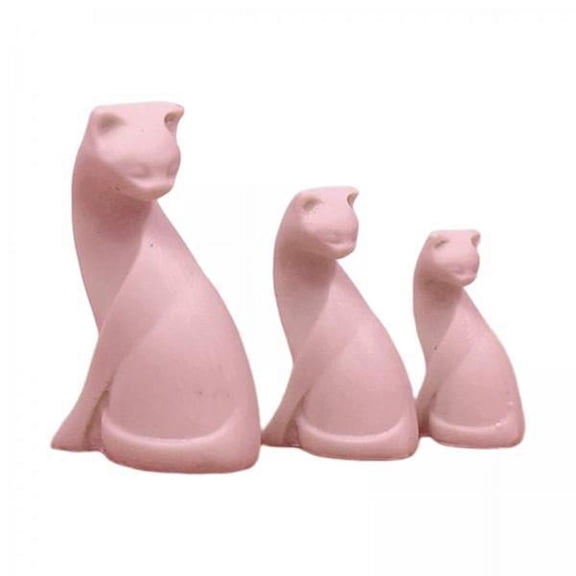Almencla 2x1/12 Miniature Cat Figurine Collectible Ornament for Desk Decor Pink