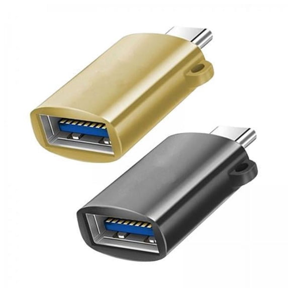 Almencla 2x2 Pieces USB C Splitter Audio Output Laptop Splitter Easy to Use USB 3.0 Hub black and gold