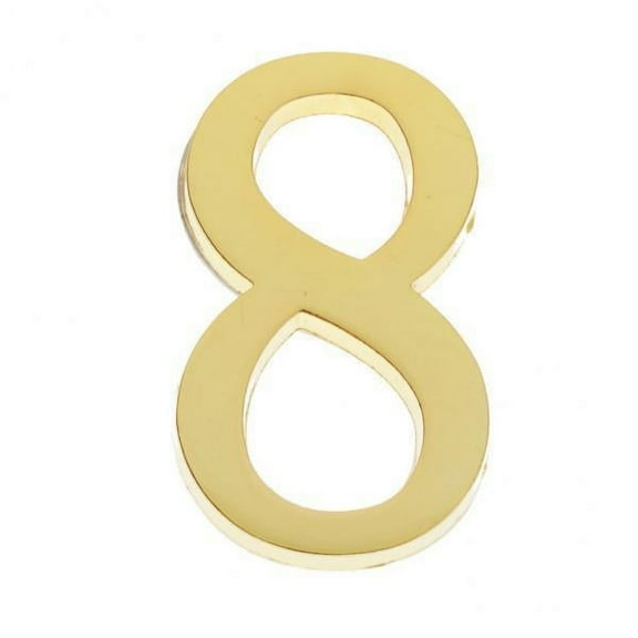 Almencla 2xGolden Self-Adhesive Door Number Sign Plaque Digit Number for Home Outdoor Number 8
