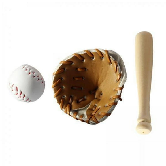 Almencla 2xMiniature Baseball Set Baseball Glove and Ball Set Miniature Sports Set