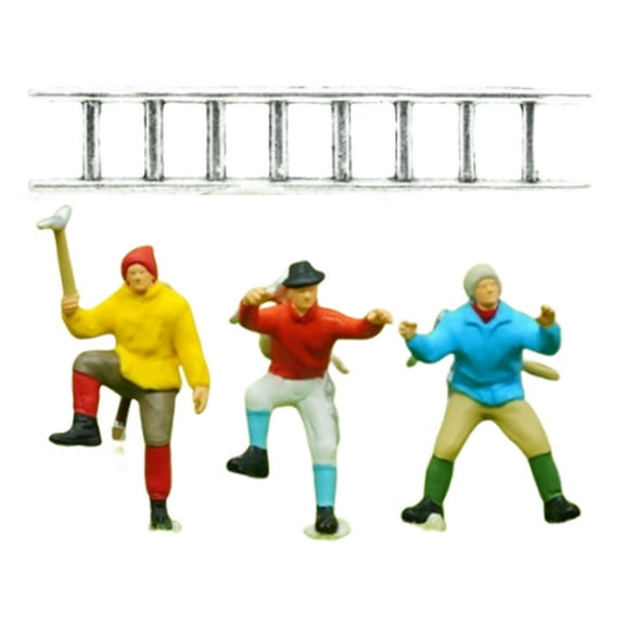 Almencla 3x 1/64 Scale Miniature Figures Mountain Climbing Ornaments for Layout Props
