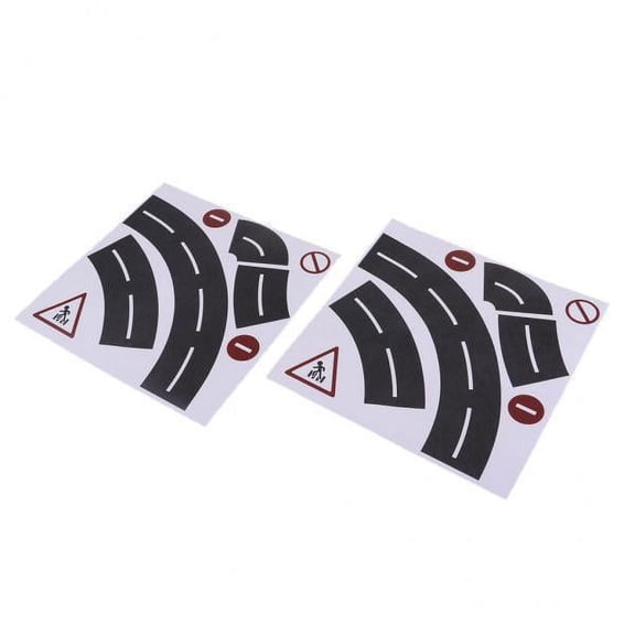 Almencla 3xKids DIY Accessory Traffic Scene Building Adhesive Sticker Toy Curve Road 3 Pcs