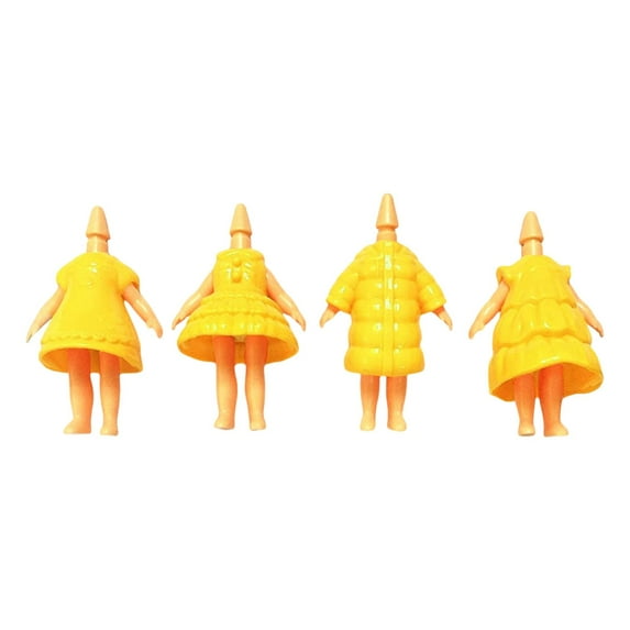 Almencla 4 Pieces Doll Clothes Set Body Clothing Accessories Alive Doll Clothes Suit Birthday Gift Mini Doll Body Clothing Accessories yellow