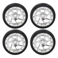 thumbnail image 1 of Almencla 4 Pieces RC Car Tires Wheel Rim and Tires Set Replacements for 1:18 Scale RC Touring Truck Accessory Spare Parts Argent, 1 of 8
