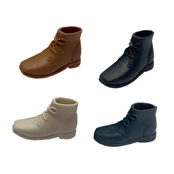 Almencla 4Pcs Fashion 1/6 Shoes Miniature Model, Handmade Toys for 12in Male Figures, Doll Model Dress up Accessory B