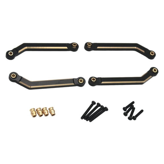 Almencla 4Pcs High Clearance Chassis Links Brass Links Set Linkage Pull Rods Upgrade Parts for Fcx24 Model 1:24 Accessories