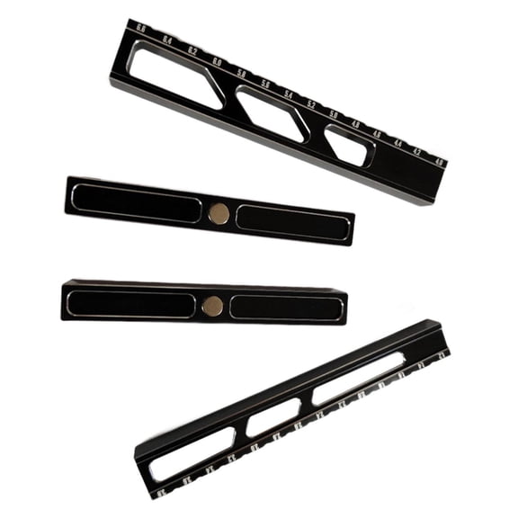 Almencla 4Pcs RC Car Ride Height Gauge Model Car Adjuster Ruler with Scale, Professional Aluminum Alloy RC Height Ruler for 1:10 Scale