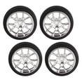 thumbnail image 1 of Almencla 4Pcs RC Tyre Replacements Wheel Rim and Tires Set for 1:18 RC on Road Truck Repalces Spare Parts DIY Modification Argent, 1 of 8