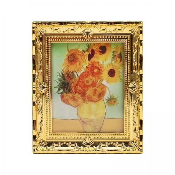 Almencla 4x1:12 Scale Wall Mural Frame Decoration for Dollhouse Accessories Crafts Flowerpot 4 Pcs