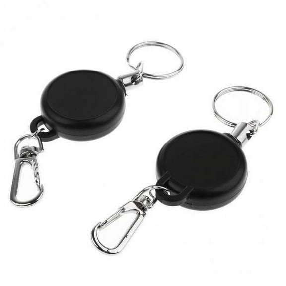 Almencla 4x1 Pair 35mm 60cm Key Retractable Clip Keychain Key Pull Chain 4 Pcs