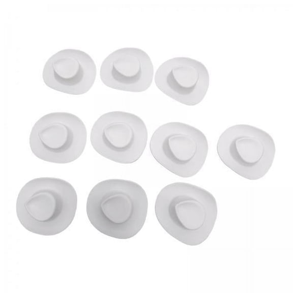 Almencla 4x10 Pieces Doll House Mini Cowgirl Hat Cake Topper Doll Hat for Dress up White