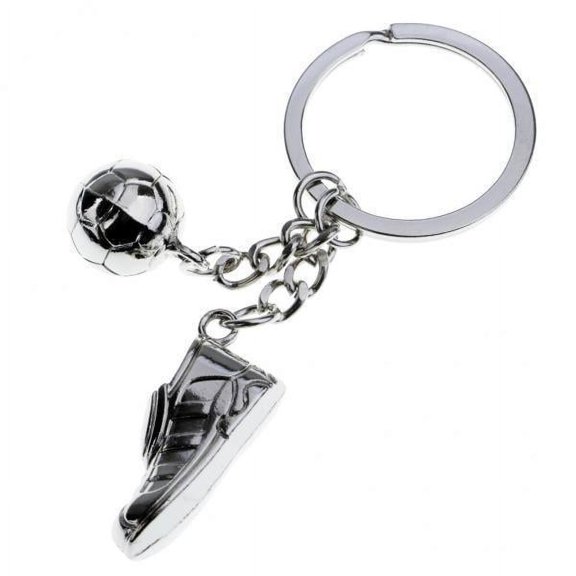 Almencla 4xMini Soccer Keychain Sports Shoes Metal Keychain Pendant Football Team Gift