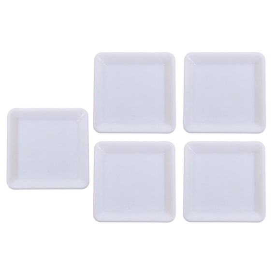 Almencla 5 Pieces 1:12 Dollhouse Miniature Dish Tray Model Tableware Toy Scenery Supplies Photoprops Simulated Plate Small Food Plates 3cm